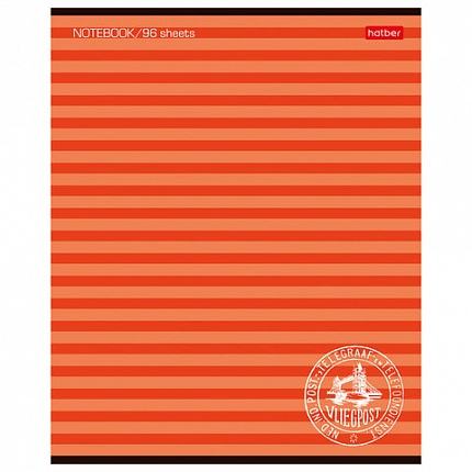 Тетрадь А5, 96 л., HATBER, скоба, линия, обложка картон, "ПОЛОСОЧКИ" (микс), 033678, 96Т5B2