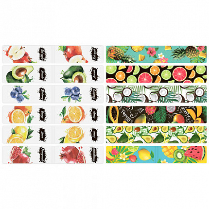 Закладки для книг МАГНИТНЫЕ, "FRUITS", набор 12 шт., 60x20 мм, BRAUBERG, 113173