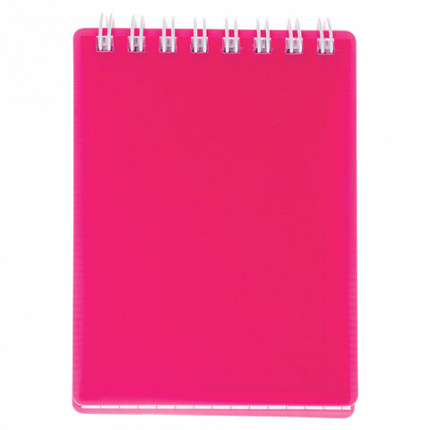 Блокнот МАЛЫЙ ФОРМАТ А7, 80 л., гребень, обложка пластик, клетка, HATBER, "LINE NEON", розовый, 081520, 80Б7В1гр_03033