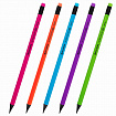 Набор карандашей чернографитных BRAUBERG "ULTRA COLOR" 12 шт., HB, с ластиком, пластиковые, 181710