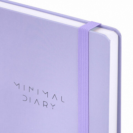 Ежедневник недатированный с резинкой А5 145х203 мм, BRAUBERG, твердый, 160 л., "Minimal", сиреневый, 116300