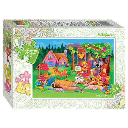 Пазл картонный 54 элемента, Любимые сказки, АССОРТИ, поле 18х13,5 см, STEP PUZZLE