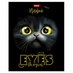 Тетрадь А5 48 л., HATBER скоба, клетка, матовая ламинация, 3D-лак, "Волшебные глаза" (микс), 088313, 48Т5лолВ1