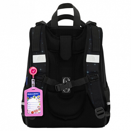 Ранец BRAUBERG PREMIUM, 2 отделения, с брелком, "White kitten", СВЕТЯЩИЙСЯ, 38х29х16 см, 274392