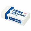 Ластик BRAUBERG "Original", 38х20х10 мм, белый, прямоугольный, картонный держатель, 228073