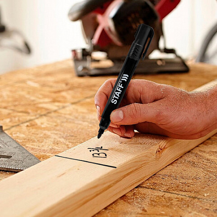 Маркер перманентный с колпачком для вскрытия коробок STAFF "Basic" LOGISTIC PM-150, ЧЕРНЫЙ, 3 мм, 152201