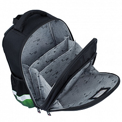 Ранец BRAUBERG KIDS STANDARD, 2 отделения, "Зеленый город", 36х28х14 см, 274428