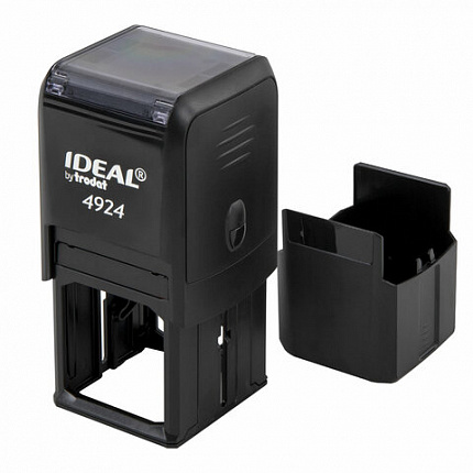 Оснастка для печатей, оттиск D=40 мм и штампов 40х40 мм, синий, TRODAT IDEAL 4924, корпус черный, крышка, подушка, 52899