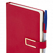 Ежедневник недатированный, А5, 143х210 мм, BRAUBERG "Dainty", под кожу, магнитная застежка, 160 л., красный, 117142