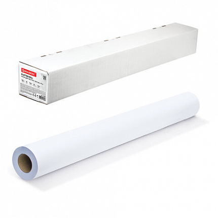 Бумага широкоформатная рулон для плоттера, 1067 мм х 45 м х втулка 50,8 мм, 90 г/м2, белизна CIE 146%, BRAUBERG, 110631