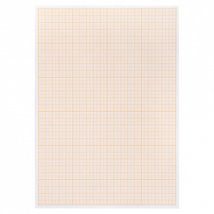 Бумага масштабно-координатная (миллиметровая), папка, А4, оранжевая, 10 листов, 65 г/м2, STAFF, 113484