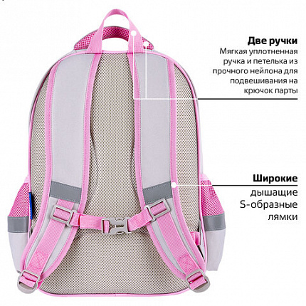 Рюкзак BRAUBERG FAVOUR, 2 отделения, 3 кармана, "Пушистые котята", 40х29х15 см, 271417
