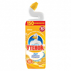 Средство для уборки туалета 900 мл ТУАЛЕТНЫЙ УТЕНОК "Цитрусовый", 696895