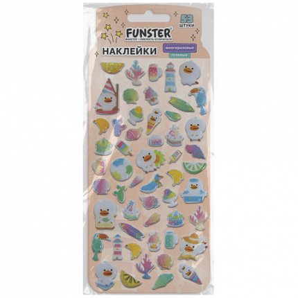 Наклейки гелевые "Вкусный микс", 17,5х9 см, ассорти 6 видов, FUNSTER (ФАНСТЕР), 666082