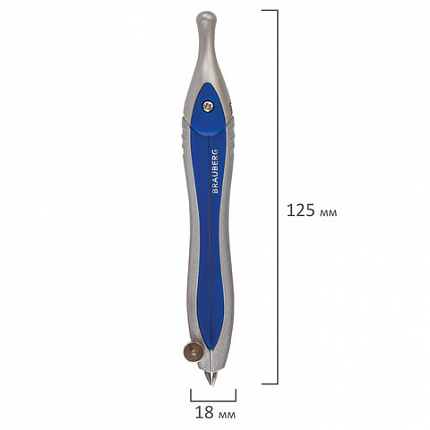 Готовальня BRAUBERG "Extra", 2 предмета (циркуль 125 мм, грифель), в пенале, 210684