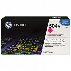 Картридж лазерный HP (CE253A) ColorLaserJet CP3525/CM3530, №504A, пурпурный, оригинальный, ресурс 7000 страниц