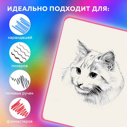 Скетчбук, слоновая кость 140 г/м2, 130х210 мм, 80 л., софт-тач, резинка, BRAUBERG ART CLASSIC, "Red apples", 117773