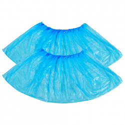 Бахилы MERIDIAN ОСОБО ПРОЧНЫЕ, 6 г, синие, двойная резинка, КОМПЛЕКТ 100 штук (50 пар), 40х15 см, 55 мкм