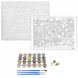 Картина по номерам 40х50 см, ОСТРОВ СОКРОВИЩ "Ежик", на подрамнике, акриловые краски, 3 кисти, 662490