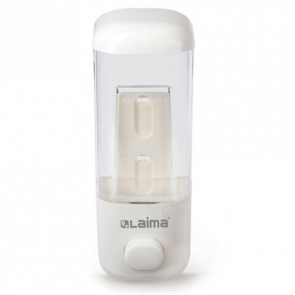 Дозатор для жидкого мыла LAIMA, НАЛИВНОЙ, 0,5 л, белый, ABS-пластик, 601792