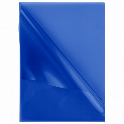 Папка-уголок жесткая, непрозрачная (тонированная), А4, BRAUBERG UNIVERSAL, синяя, 0,18 мм, 273055