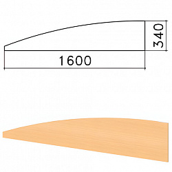 Экран-перегородка "Монолит", 1600х16х340 мм, БЕЗ ФУРНИТУРЫ (код 640237), бук бавария, ЭМ22.1