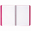 Бизнес-тетрадь на гребне А5 148x218 мм, BRAUBERG "Office PRO", под кожу, клетка, 80 л., розовая, 111042
