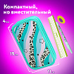 Пенал ЮНЛАНДИЯ, 2 отделения, ламинированный картон, блестки, 19х11 см, "Trendsetter", 271537