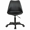 Кресло стул BRABIX "Eames MG-310 PL", пластик черный, экокожа черная, 532927