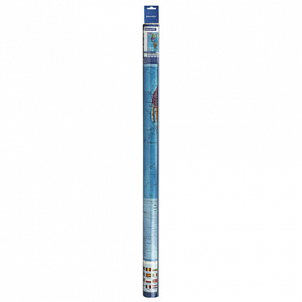 Карта мира политическая 157х107см, 1:21,5М, с ламинацией, интерактивная, европодвес, BRAUBERG, 112386