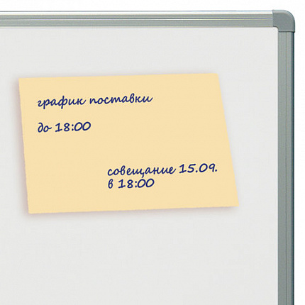 Блок самоклеящийся (стикеры) BRAUBERG, ПАСТЕЛЬНЫЙ, 76х102 мм, 100 листов, желтый, 122691