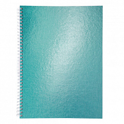 Тетрадь бумвинил А4 96 л., гребень, офсет №1, клетка, "МЯТА Metallic", HATBER, 077199, 96Т4бвВ1гр