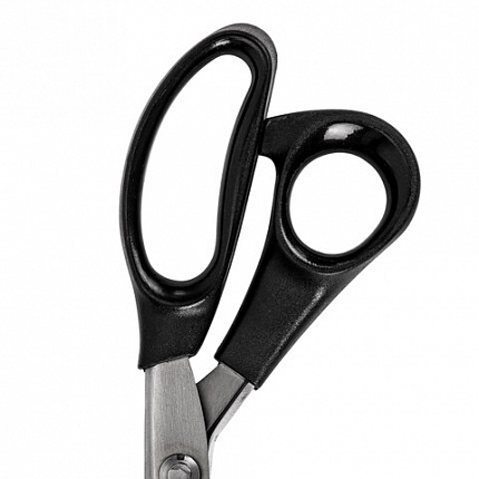 Ножницы портновские ФИГУРНЫЕ ЗИГЗАГ 240 мм, черные, пластиковые ручки, ОСТРОВ СОКРОВИЩ, 665600