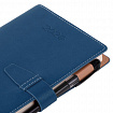 Ежедневник датированный 2026, А5, 143х218 мм, BRAUBERG "Journal", под кожу, застежка, держатель для ручки, органайзер, синий, 117379