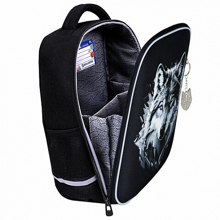 Ранец BRAUBERG LIGHT, 1 отделение, с брелком, Gray wolf, 36х26х13 см, 273111