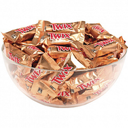 Батончики мини TWIX "Minis" печенье с карамелью в молочном шоколаде, 1 кг, 57237