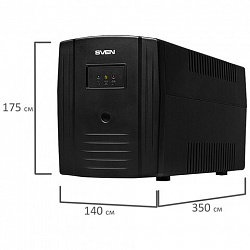 Источник бесперебойного питания SVEN Pro 1000, 1000VA (720W), 3 евророзетки, 2 розетки RJ45, SV-013868