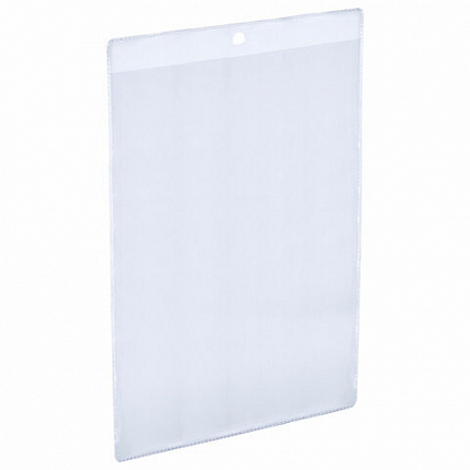 Карман информационный подвесной, ценникодержатель А5, КОМПЛЕКТ 50 шт., ПВХ, BRAUBERG, 291285