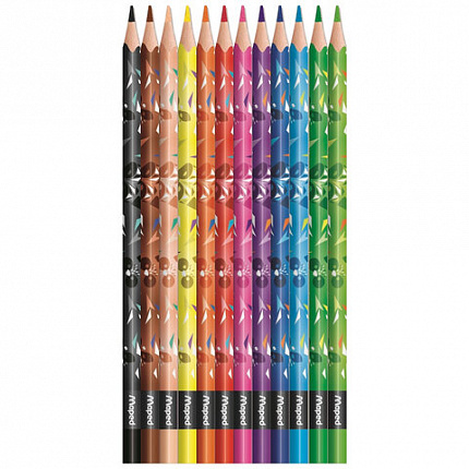 Карандаши цветные MAPED "Mini Cute", набор 12 цветов, пластиковый декорированный корпус, 862201