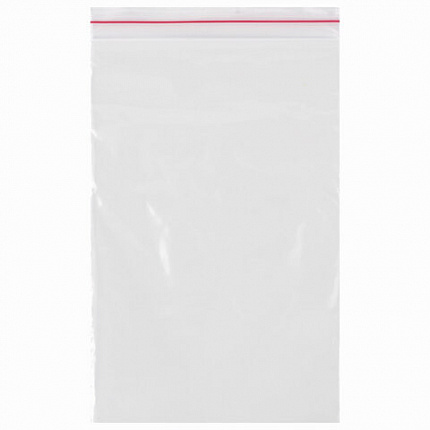 Пакеты с замком ZIP LOCK "зиплок", комплект 100 шт., 80х120 мм, ПВД, толщина 35 микрон, BRAUBERG, 606209