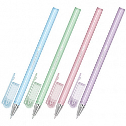 Ручка шариковая BRAUBERG "SOFT PASTEL", СИНЯЯ, корпус ассорти, узел 0,7 мм, линия 0,35 мм, 144397