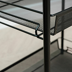 Этажерка офисно-бытовая "Ладья-33КС", 650х450х300 мм, 2 яруса + столик, металл, черная, Э 356 Ч