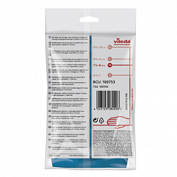 Перчатки VILEDA многоцелевые латексные МНОГОРАЗОВЫЕ х/б напыление, ПРОЧНЫЕ, размер L (большой), синие, 174355