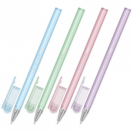 Ручка шариковая BRAUBERG "SOFT PASTEL", СИНЯЯ, SOFT TOUCH покрытие, корпус ассорти, узел 0,7 мм, линия письма 0,35 мм, 144397