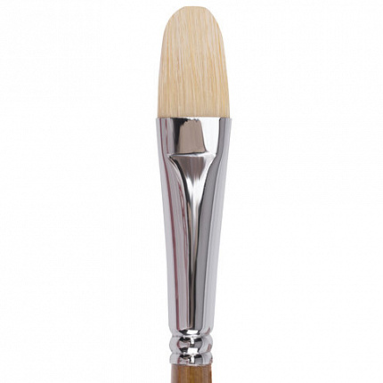 Кисть художественная профессиональная BRAUBERG ART CLASSIC, щетина, овальная, № 26, длинная ручка, 200739