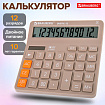 Калькулятор настольный BRAUBERG DIGITAL-12-BG (151х152 мм), 12 разрядов, двойное питание, БЕЖЕВЫЙ, 272970