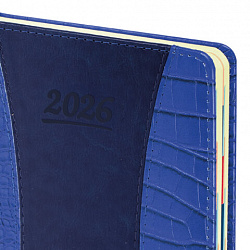 Ежедневник датированный 2026 А5 148х218 мм, GALANT "CombiContract", под кожу, темно-синий, 117486