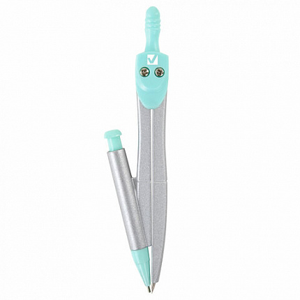 Готовальня BRAUBERG SCHOOL KIT, 9 предметов, циркуль 125 мм, чертежные принадлежности, мятный цвет, 210716