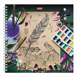 Скетчбук, белая бумага 120 г/м2, 210х210 мм, 60 л., гребень, "Будем рисовать", 049516, 60Тт4Aгр_17231