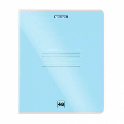 Тетрадь пластиковая обложка (прозрачная) А5 48 листов, скоба, клетка, BRAUBERG "Smart Cover", АССОРТИ (микс в спайке), 405041